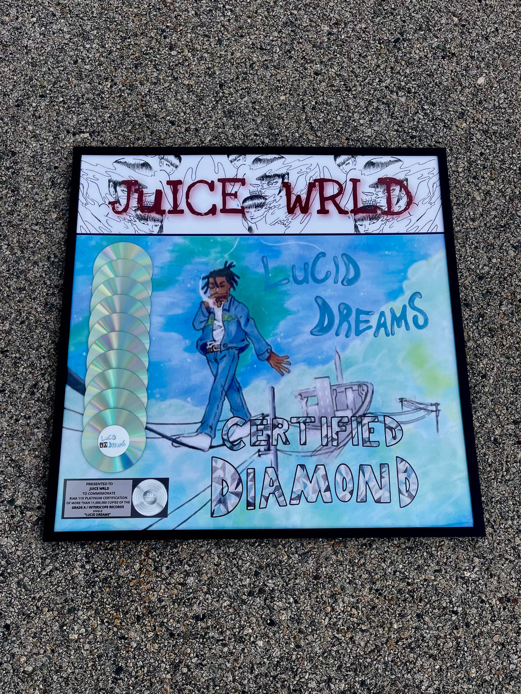 JuiceWRLD Diamond “Lucid Dreams” Record Plaque